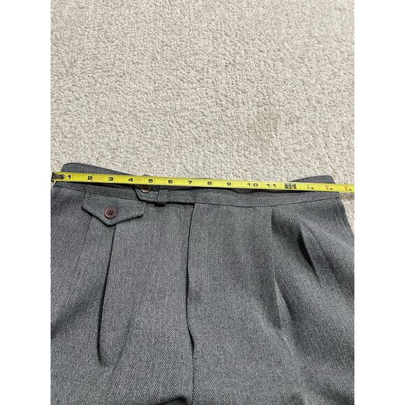 VTG Cassandra Herringbone Dress Pants Womens 12 Petite Pleated Trousers Gray USA - Picture 4 of 12